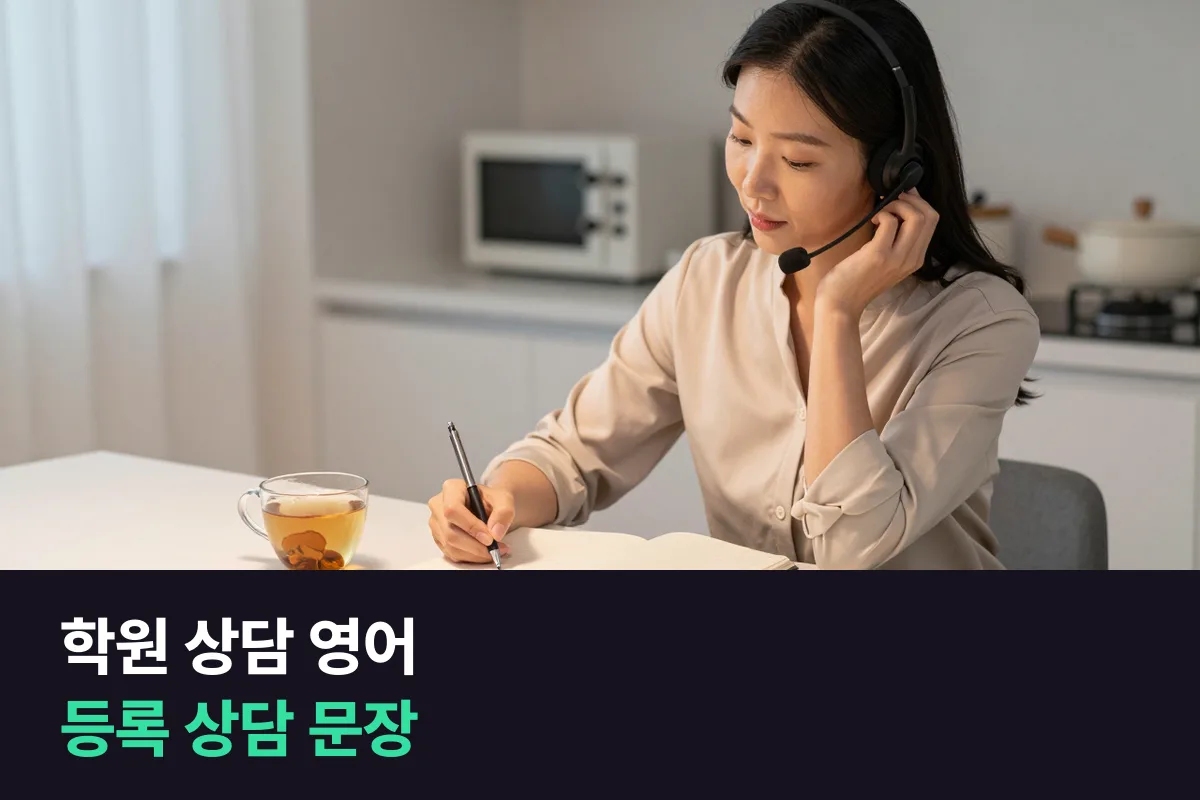 외국인 학부모와 상담하는 학원 상담실장, 영어회화는 무엇부터 할까요?