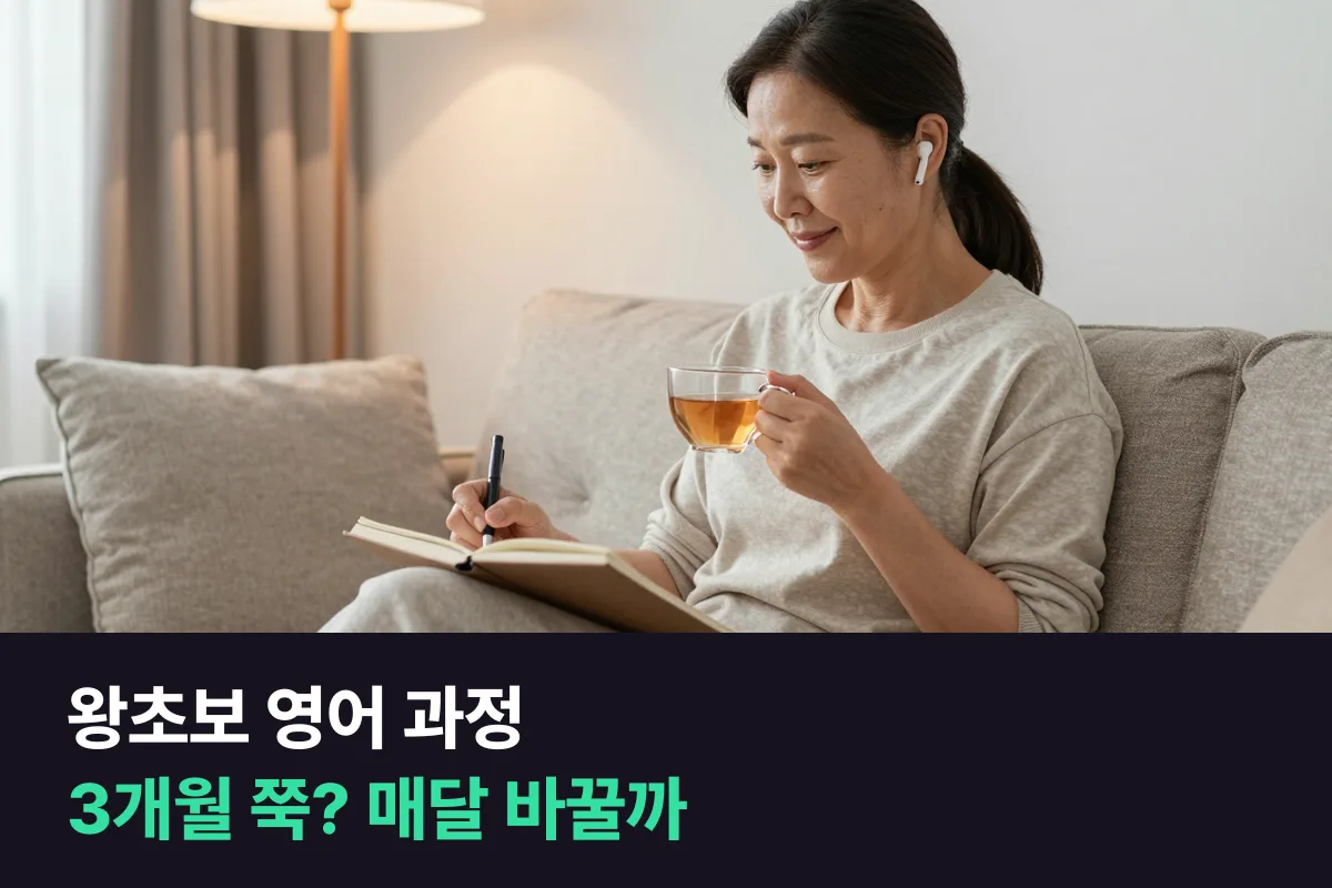 왕초보 성인이라면 한 과정을 3개월 끝까지 들을까요, 한 달마다 과정을 바꿔 볼까요