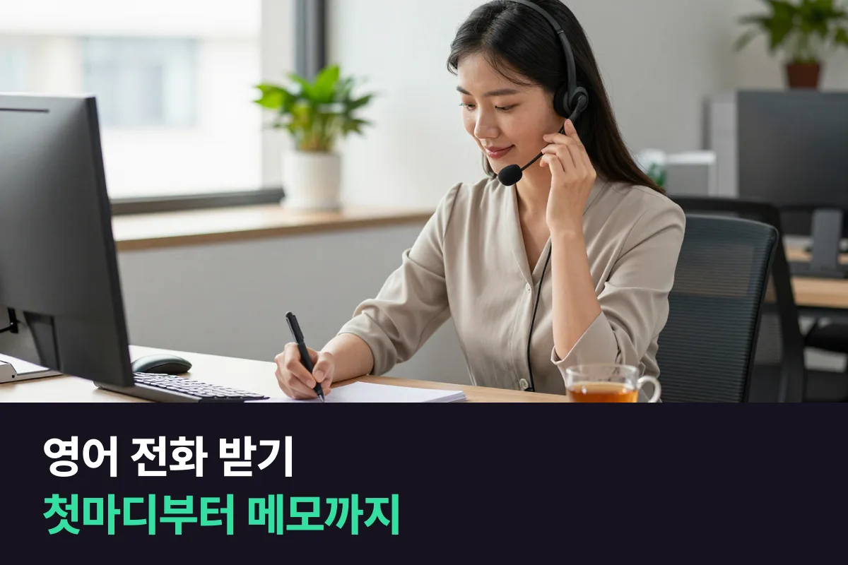 회사에서 외국인 전화를 처음 받았을 때, 첫마디부터 메모 남기기까지 무엇을 말하면 될까요?