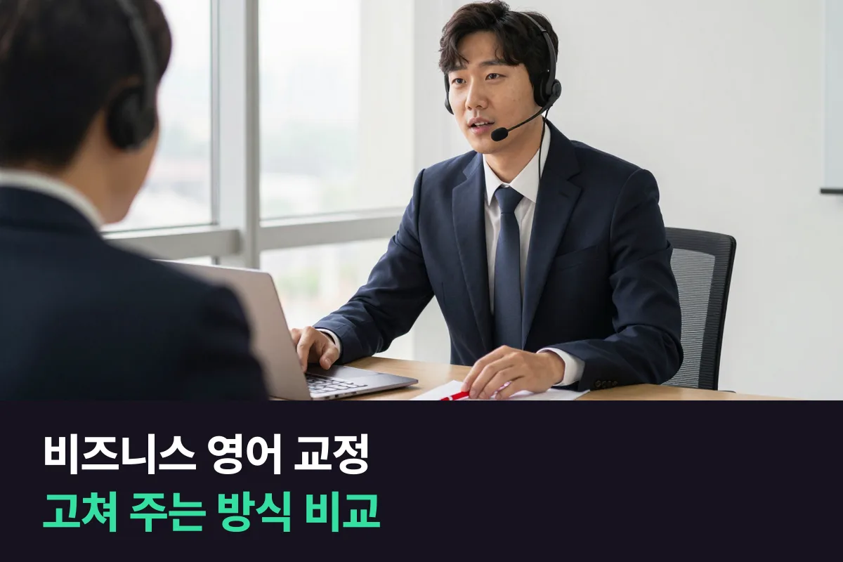 비즈니스 영어 교정이 되는 화상영어를 비교할 때 누가 언제 어떻게 고쳐 주는지 보고 고르기