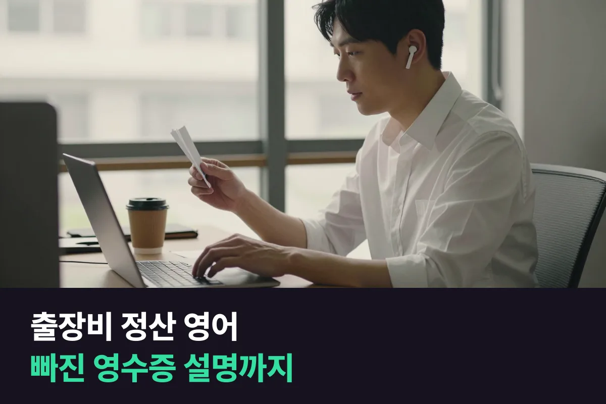 외국계 회사에서 출장비 정산을 요청하고 빠진 영수증을 영어로 설명하는 메일 예문