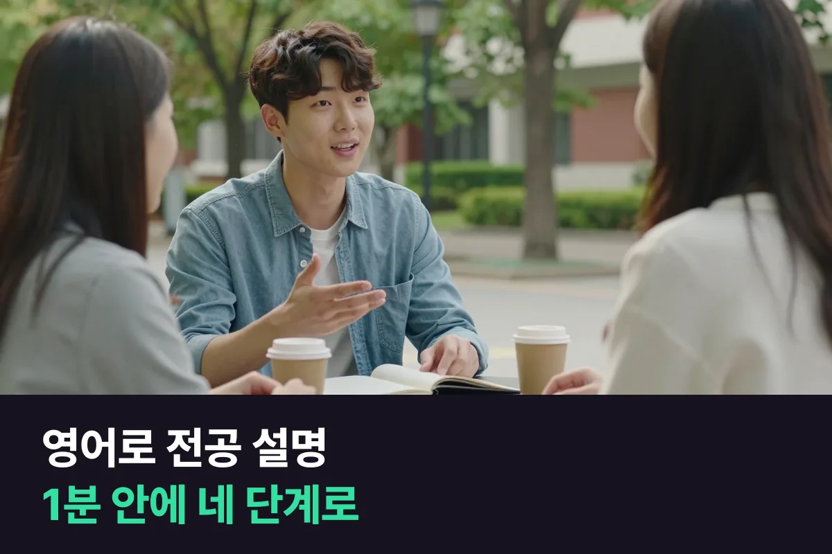 대학생이 영어로 내 전공을 1분 안에 설명하려면 어떻게 말하나요?
