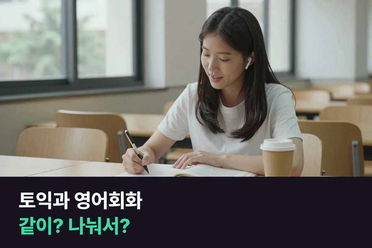 대학생, 토익 점수 만들기와 영어회화를 한 학기에 같이 할까 나눠서 할까