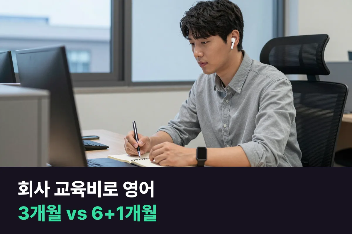 회사 교육비 지원으로 영어를 시작할 때 3개월만 들을지, 자비를 더해 6+1개월로 들을지 정리했어요