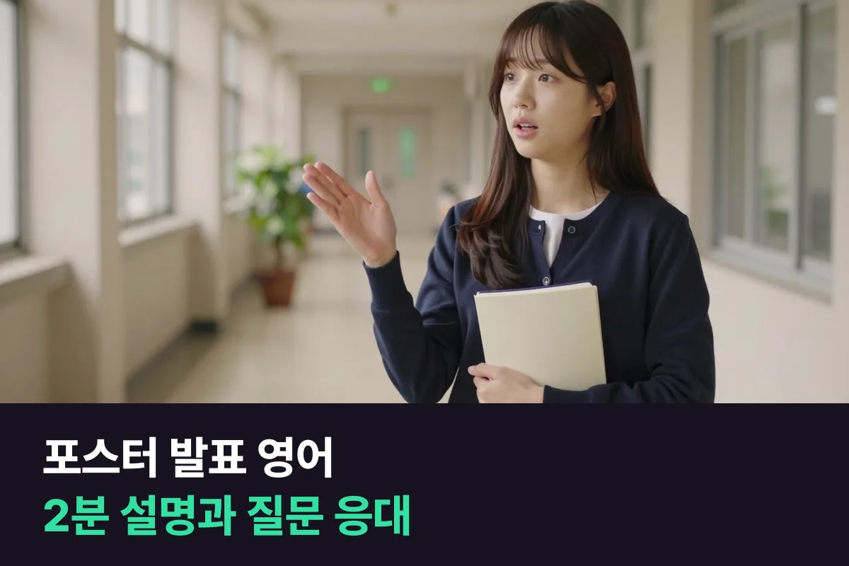 해외 학회 포스터 앞에서 2분 설명하고 질문에 답하는 영어, 4주면 준비돼요