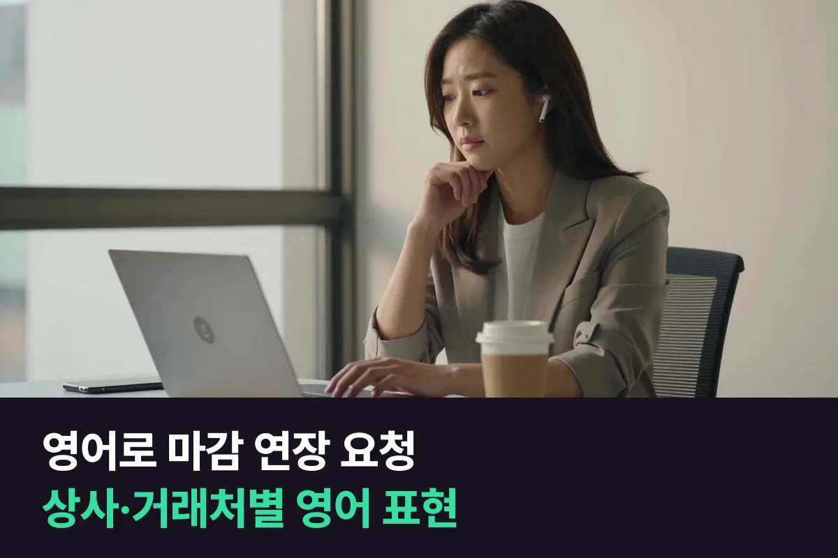 영어로 마감 연장을 요청할 때, 상사와 거래처에게 각각 어떻게 말할까요?