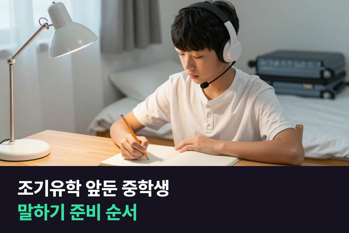 조기유학 출국을 앞둔 중학생은 영어 말하기를 이 순서로 준비해요