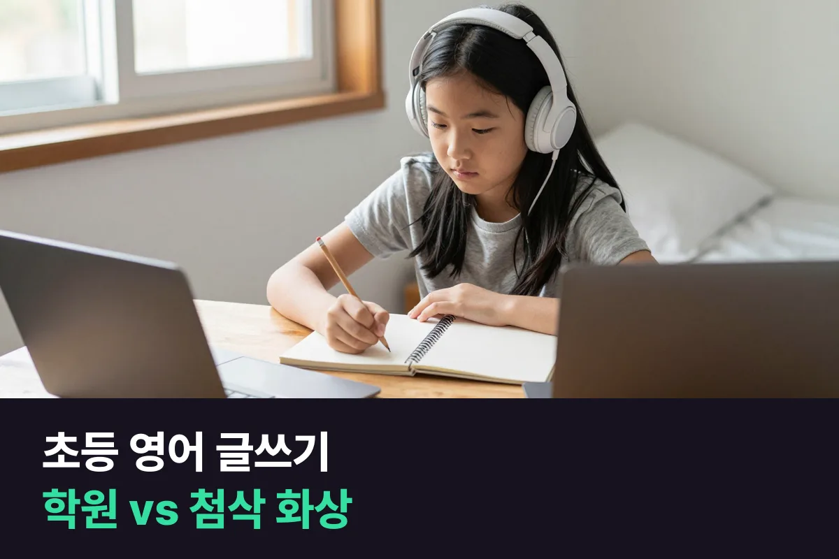 초등 고학년 영어 글쓰기는 글쓰기 학원과 영작 첨삭이 붙은 1:1 화상영어 중 무엇을 고를까요?