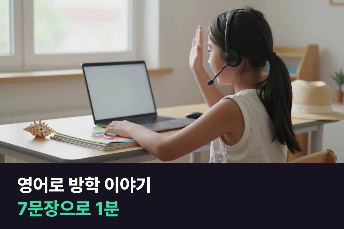 영어로 방학 이야기를 할 때 초등학생이 방학에 한 일을 1분 동안 말하는 법