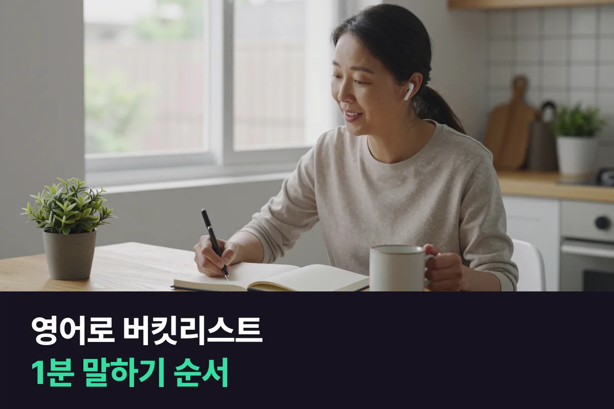 영어로 버킷리스트를 1분 동안 말하는 순서와 바로 따라 쓰는 예문