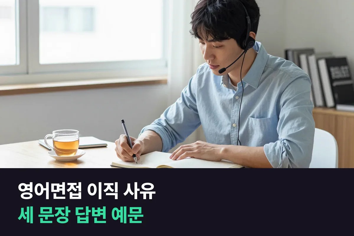 영어면접 이직 사유는 지난 일 → 배운 것 → 이 회사, 세 문장이면 돼요