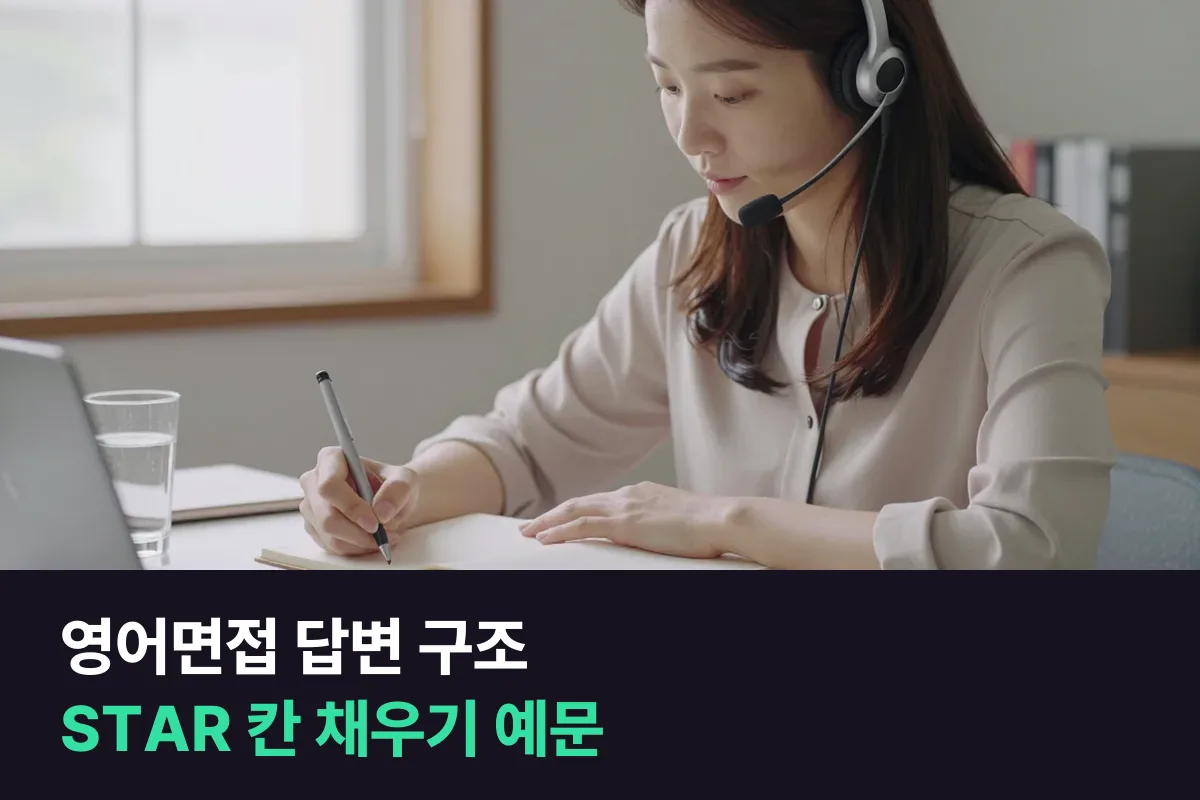 영어면접 답변 구조를 STAR 칸으로 채우면 답이 1분 안에 정리돼요