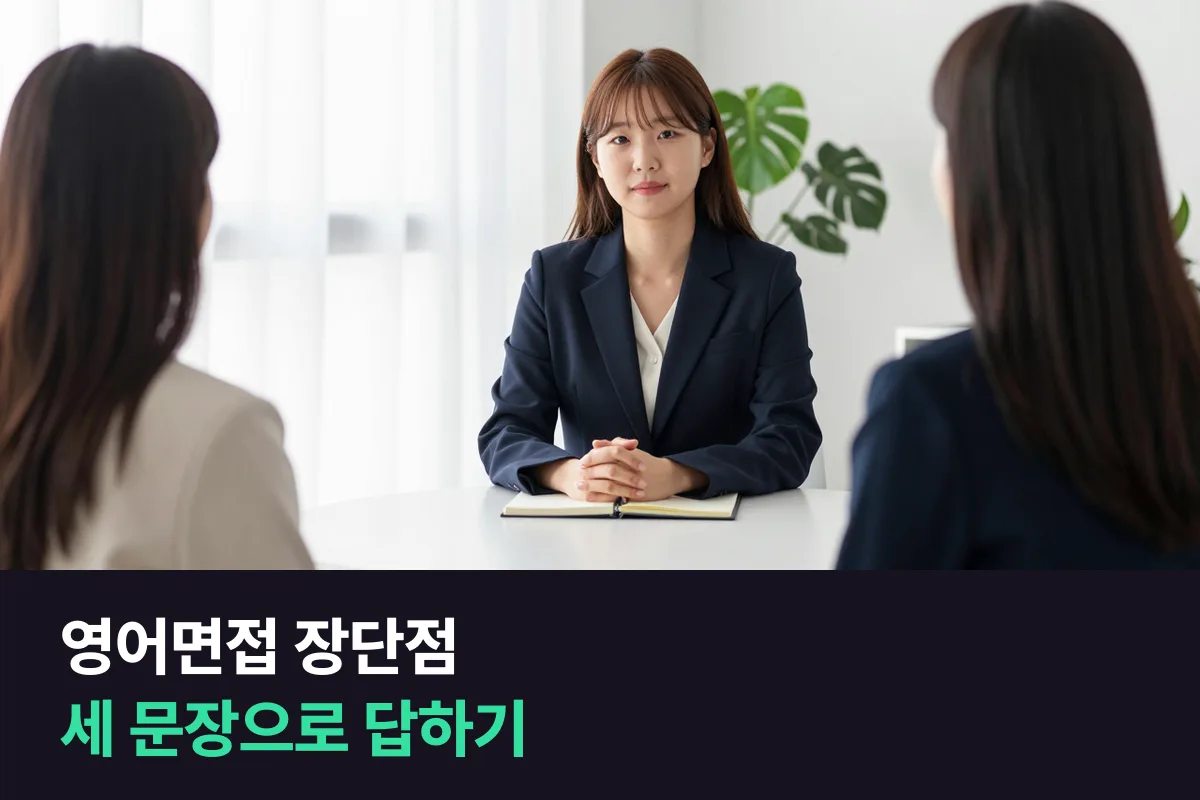 영어면접 장단점 질문엔 강점은 '근거'로, 약점은 '고치는 중'까지 세 문장으로 답해요