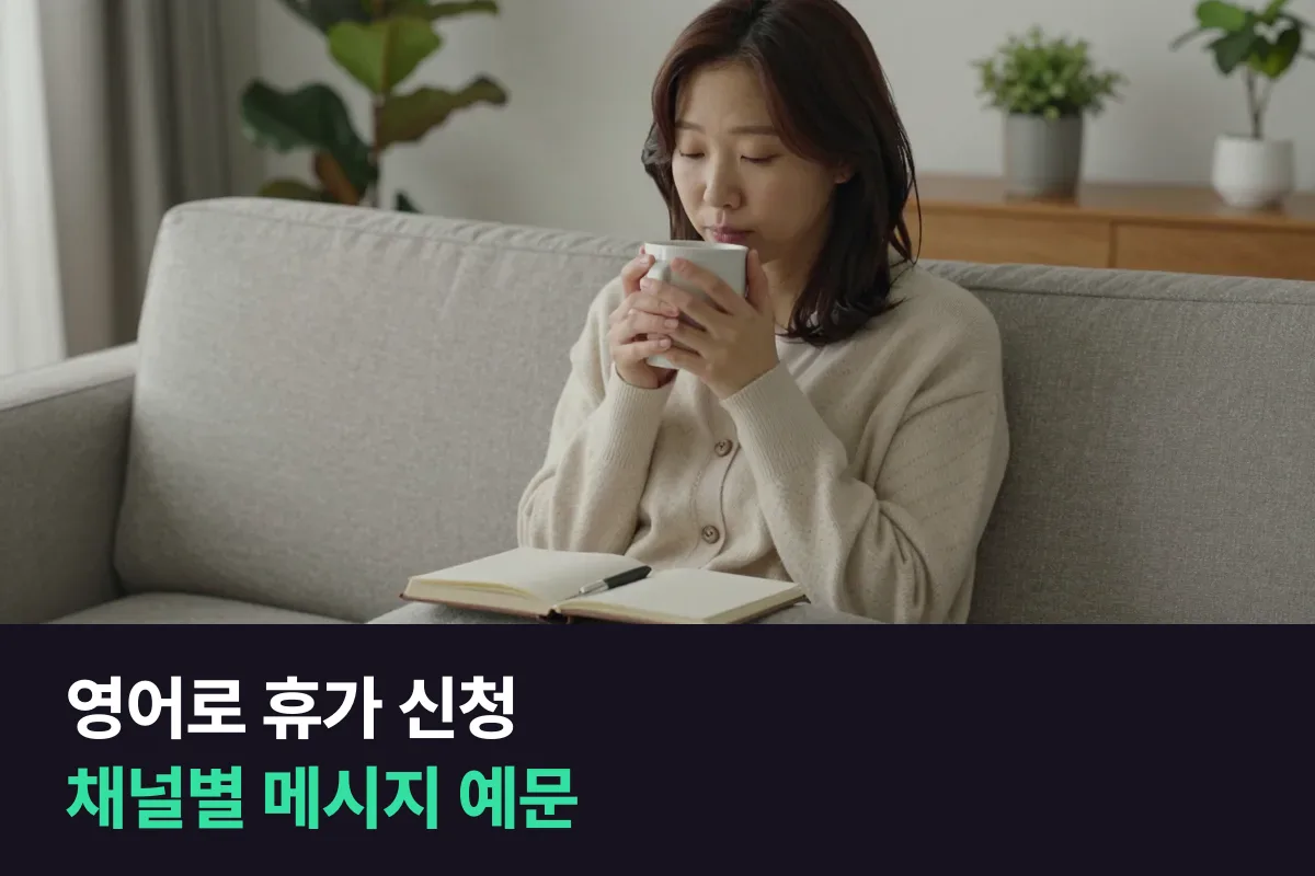 영어로 휴가 신청할 때 상사에게, 팀 채널에, 아픈 날 아침에 보내는 메시지 예문