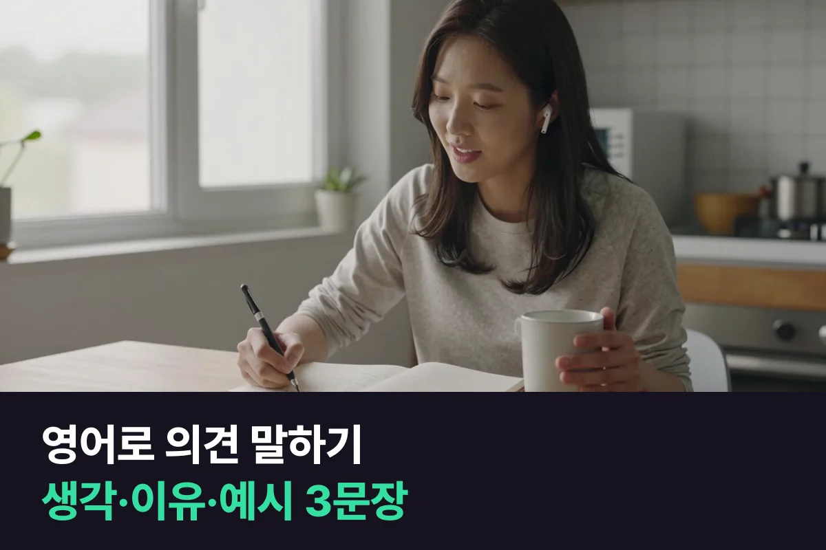 영어로 의견 말하기는 생각·이유·예시 3문장이면 대답이 끊기지 않아요
