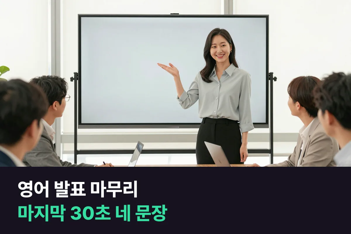 영어 발표 마무리에서 마지막 30초를 네 문장으로 끝내는 클로징 방식
