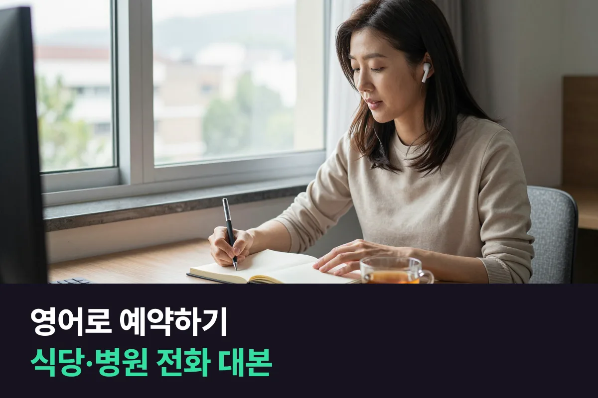 영어로 예약하기 위해 식당·병원에 전화할 때 그대로 읽는 대본 양식
