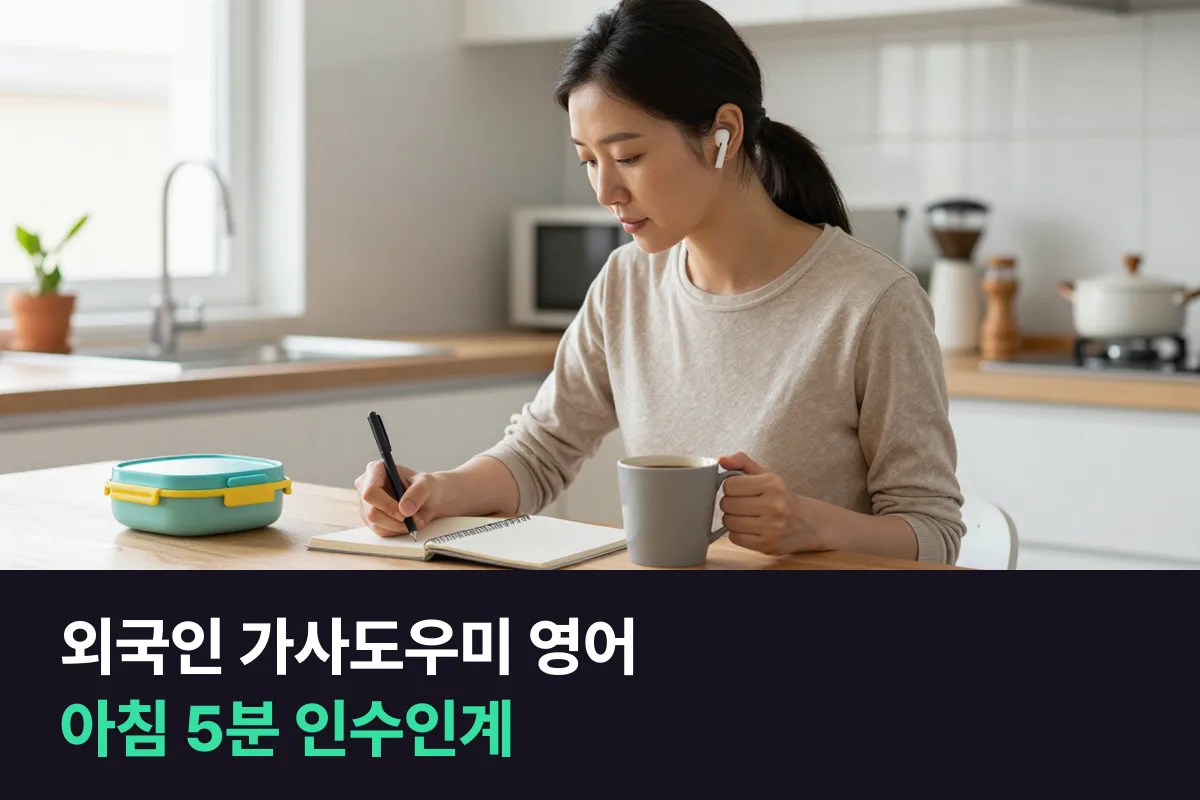 맞벌이 부모가 외국인 가사도우미에게 아침 5분 인수인계를 영어로 하는 법