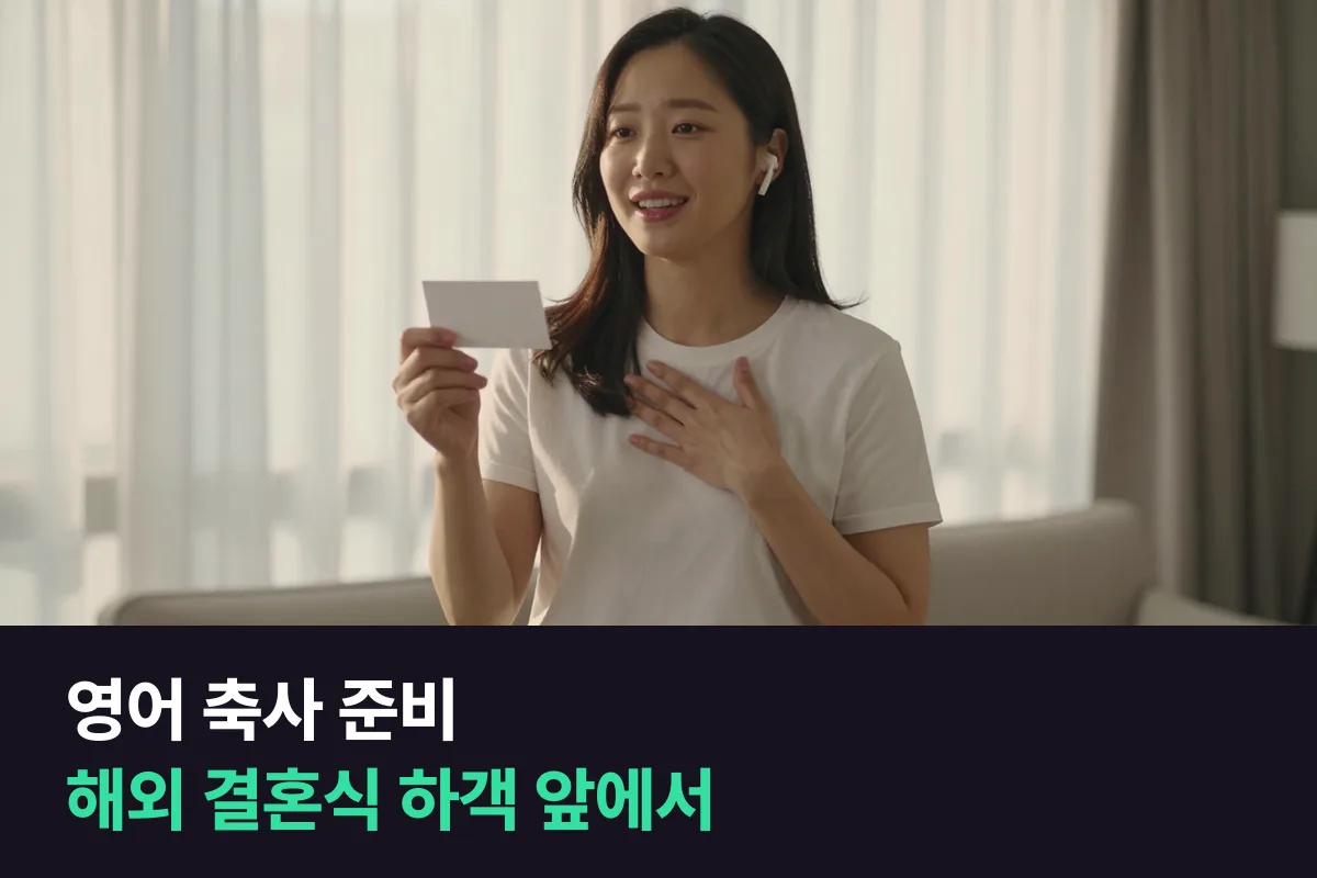 영어 축사를 친구의 해외 결혼식에서 한다면, 원고는 짧게 쓰고 소리 내는 연습에 시간을 쓰세요