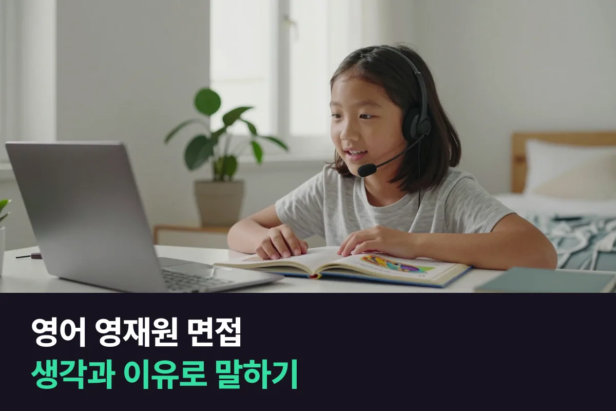 영어 영재원 면접은 외운 답보다 '생각 + 이유'로 말하는 연습을 하세요
