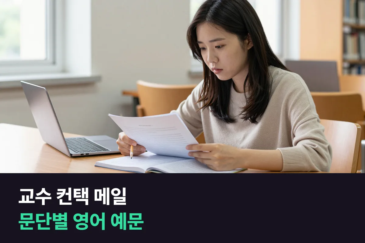 해외 대학원 연구실에 지원 의사를 밝히는 교수 컨택 메일 영어 예문