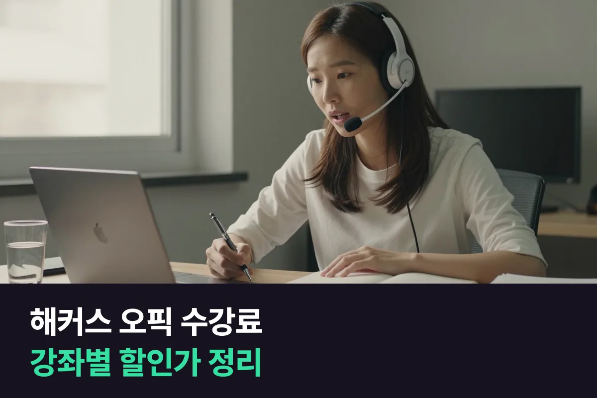 해커스인강 오픽 수강료를 강좌별 정가·할인가·강수·수강기간으로 정리하고 1:1 말하기 수업과 나란히 놓았어요