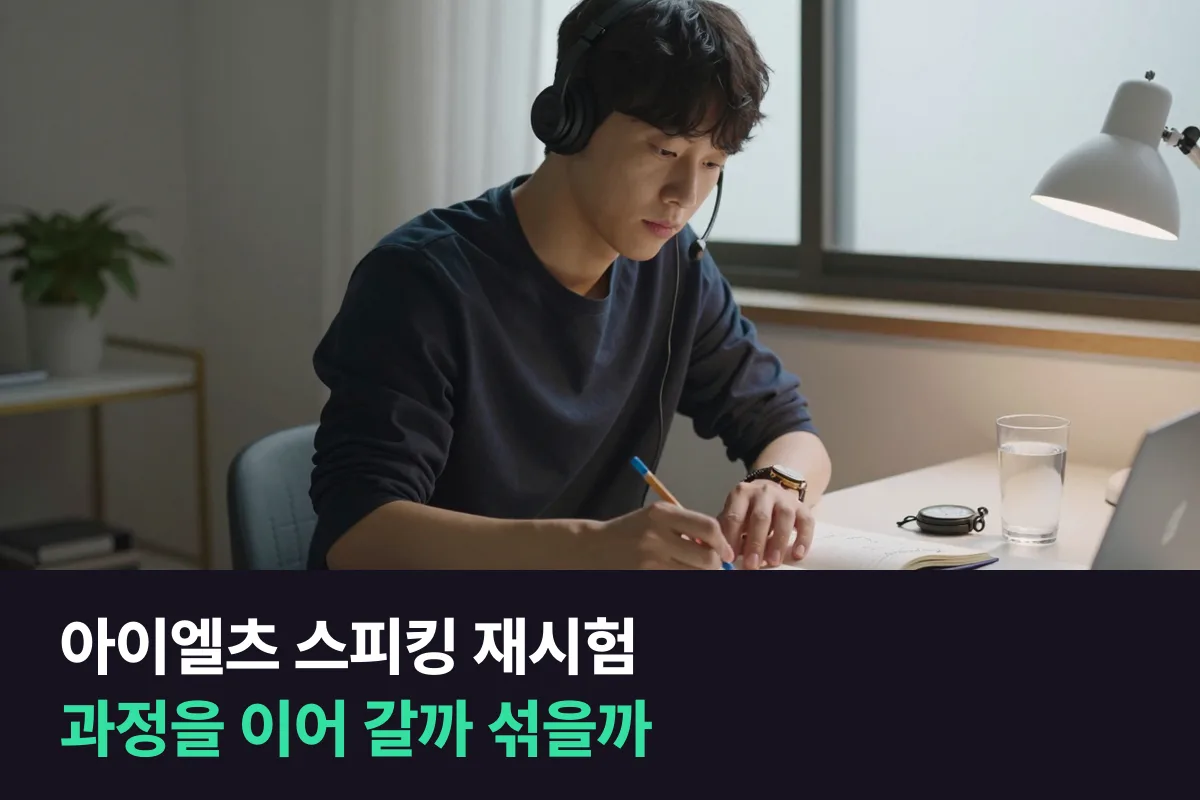 아이엘츠 스피킹 재시험, 아이엘츠 과정만 이어 갈까요, 프리토킹을 섞을까요?