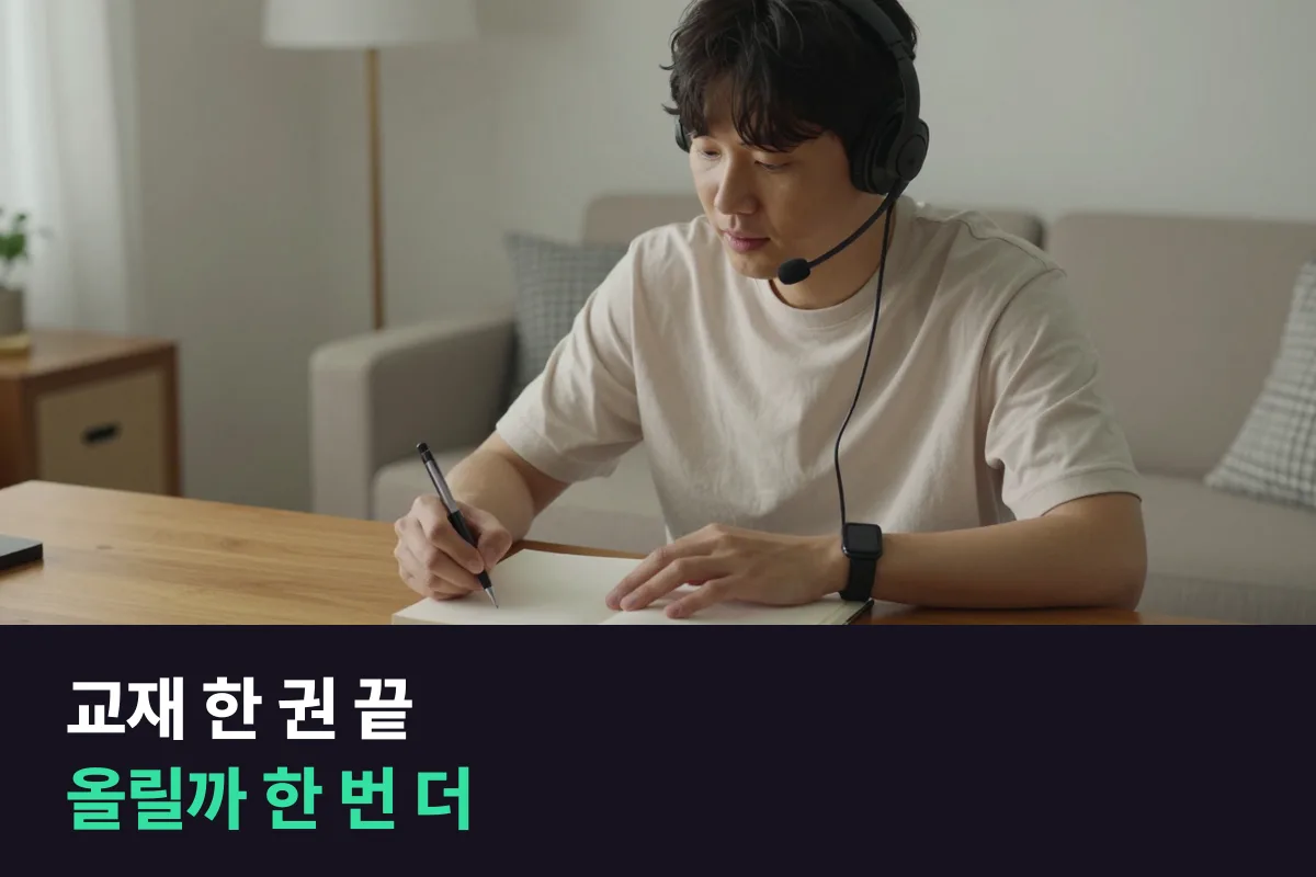 영어회화 교재 한 권을 다 끝낸 중급 성인이 레벨을 올릴지 같은 레벨을 다시 들을지 정하는 법