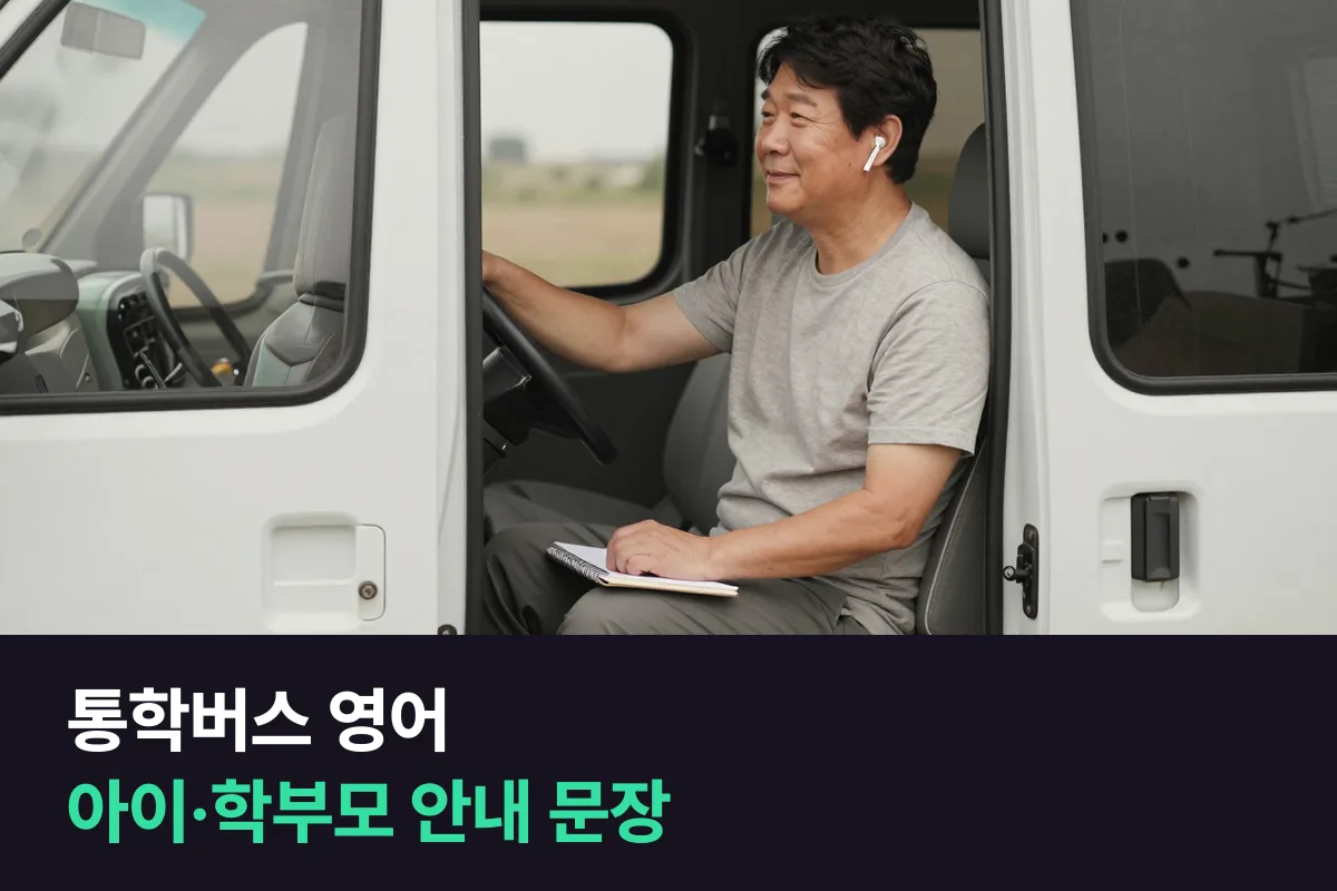 외국인학교 통학버스 기사님이 아이와 학부모에게 매일 쓰는 영어 안내 문장