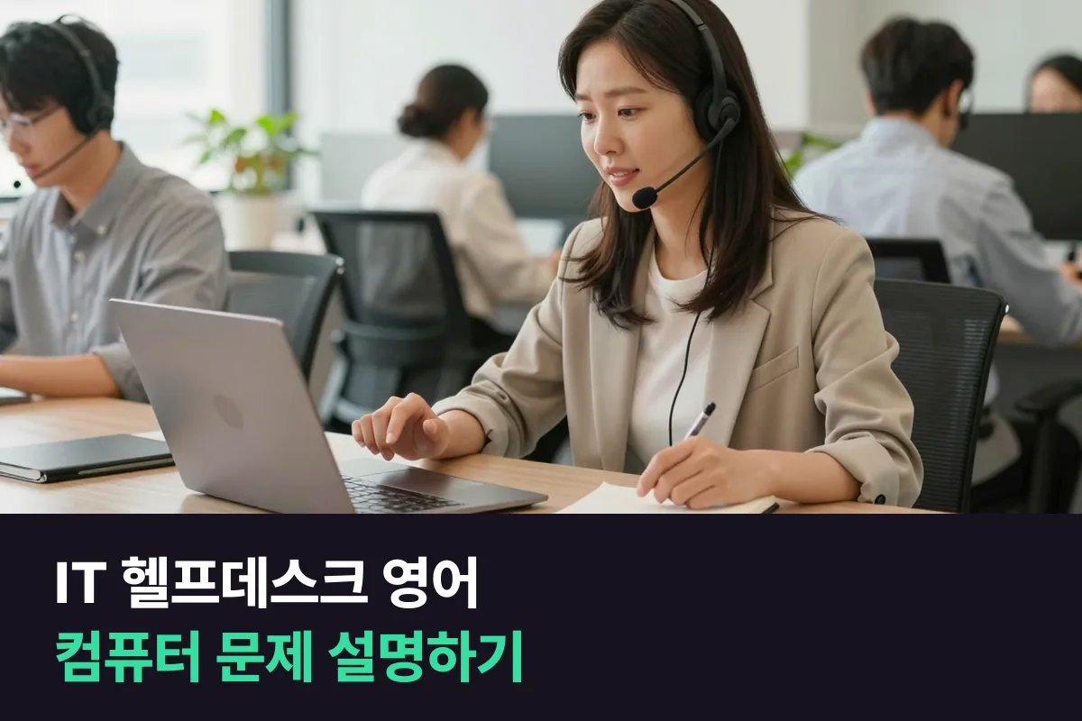 회사 IT 헬프데스크에 컴퓨터 문제를 영어로 어떻게 설명하나요?