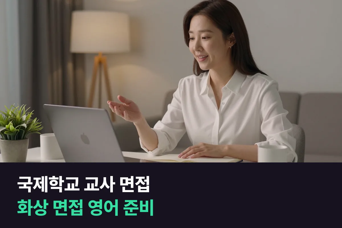 해외 국제학교 교사 채용 화상 면접을 앞둔 한국인 교사의 영어 말하기 준비