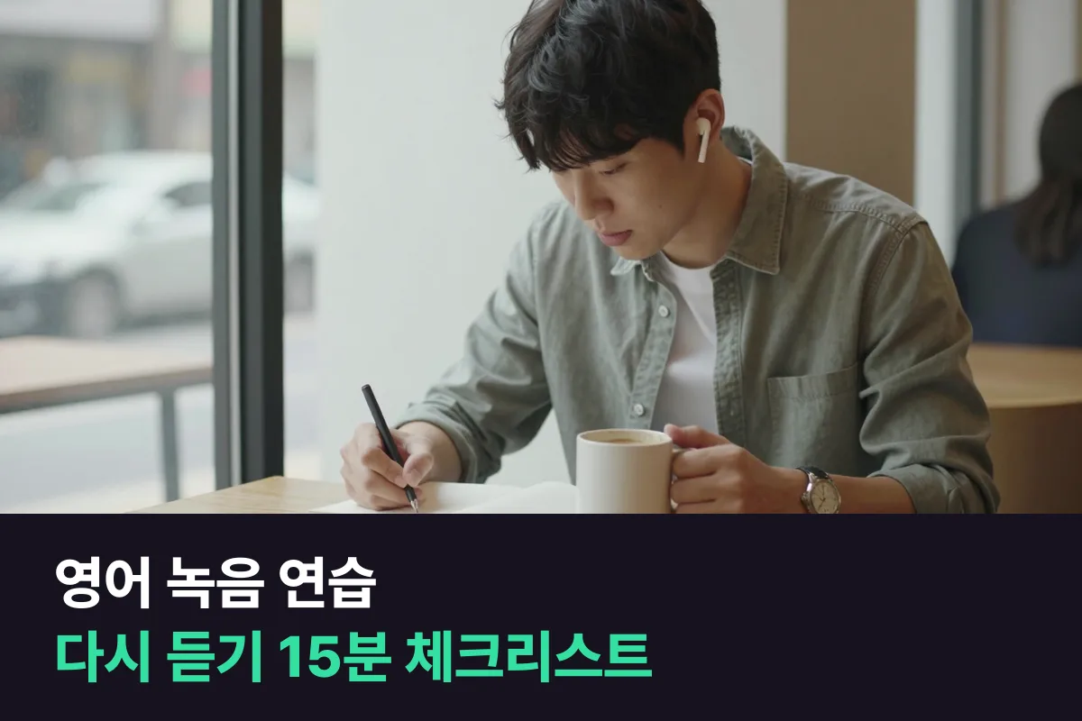 영어 녹음 연습으로 수업 녹음을 다시 듣는 15분 체크리스트