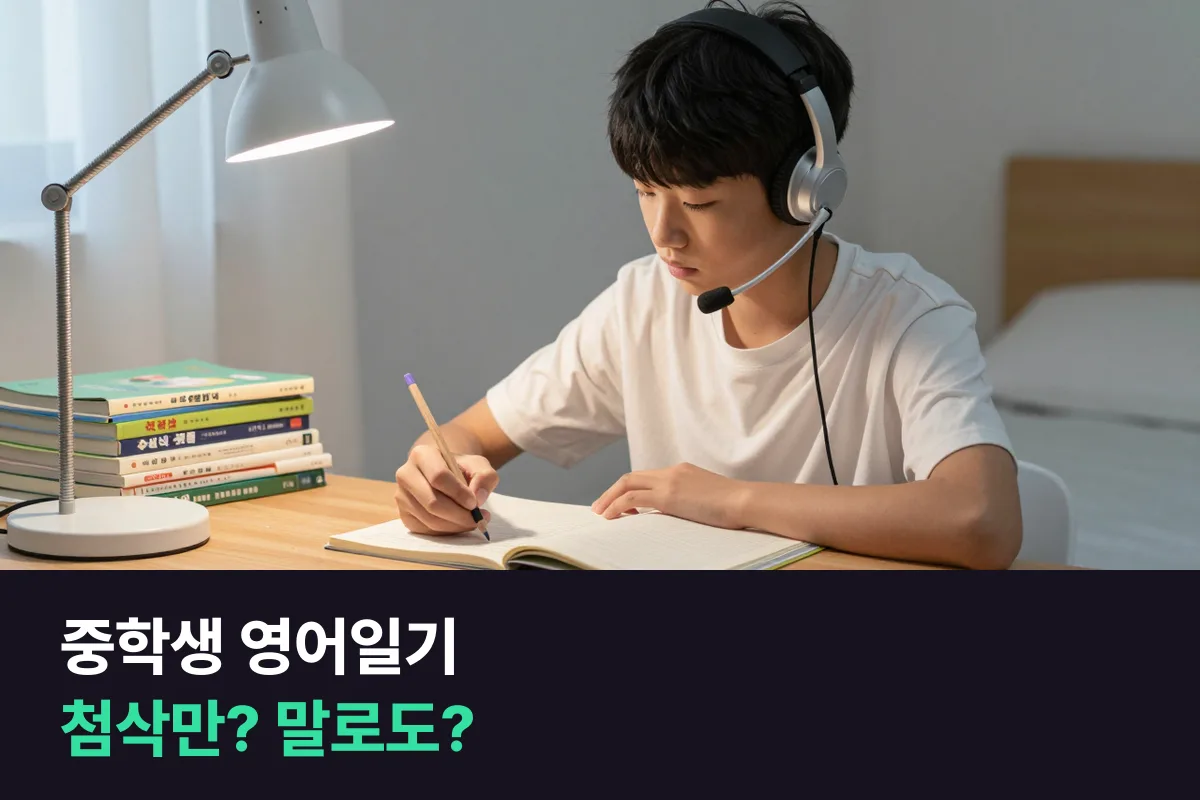 영어 일기를 쓰는 중학생, 영작 첨삭만 받을까 쓴 일기를 수업에서 말로 해 볼까