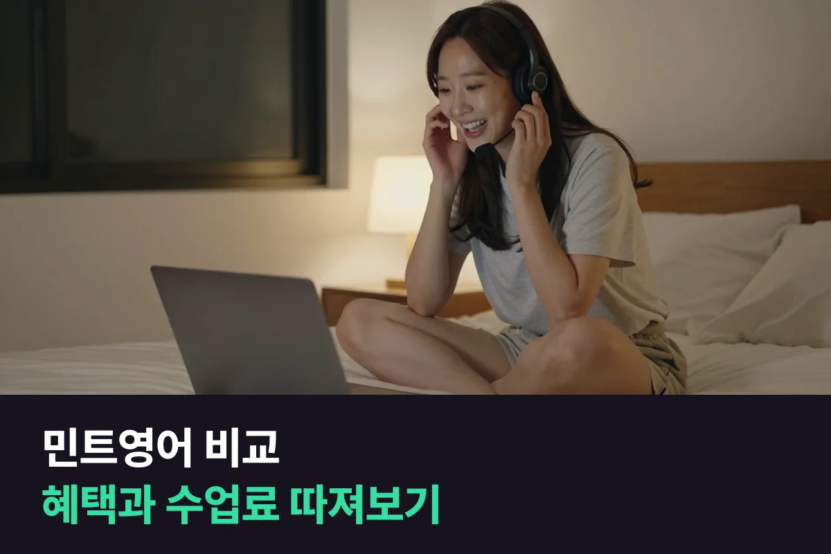 민트영어 비교해 보면 부가 혜택은 민트, 수업료는 파워잉글리쉬