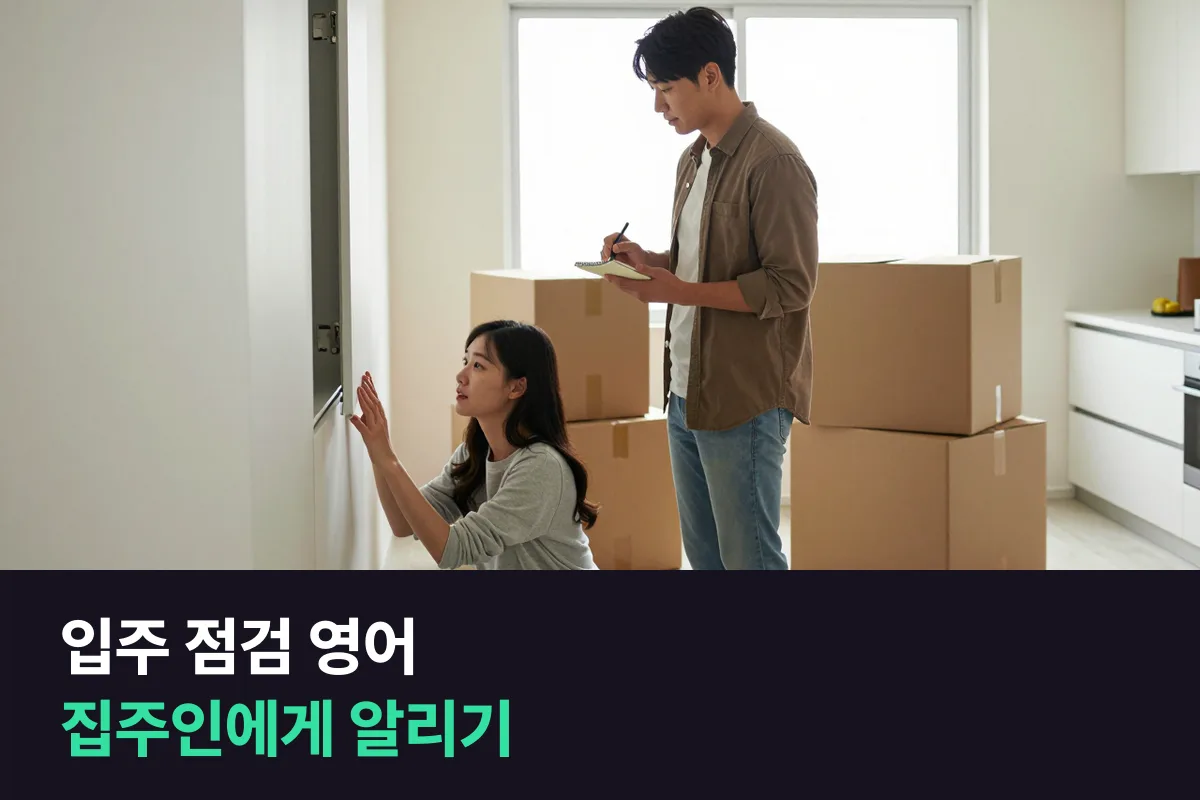 해외 집에 입주하는 날 집 상태를 점검하고 집주인에게 알리는 입주 점검 영어