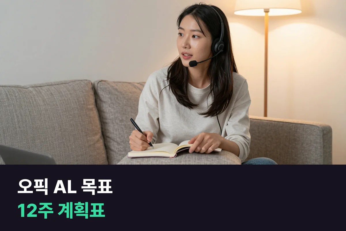 오픽 AL 목표 12주 계획표, 주마다 무엇을 말해 볼지 정해 뒀어요