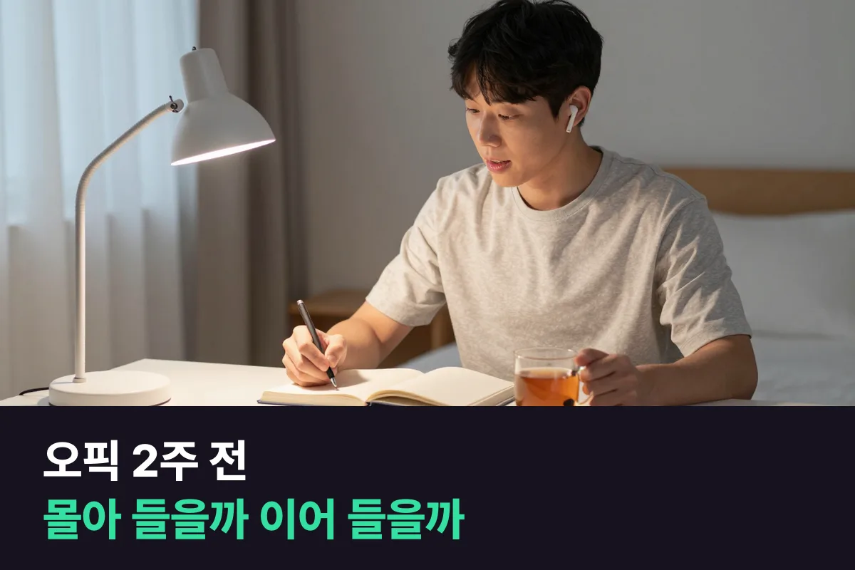 오픽 2주 전, 남은 전화영어·화상영어 수업을 몰아 들을까요 평소대로 들을까요?
