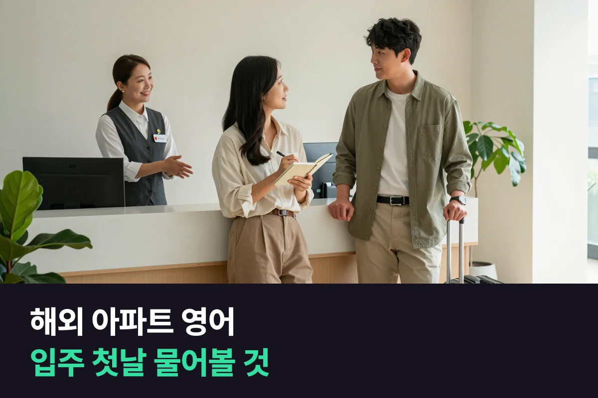 해외 아파트에 들어가는 첫날, 관리실에 무엇을 영어로 물어 두면 나중에 덜 헤맬까요?