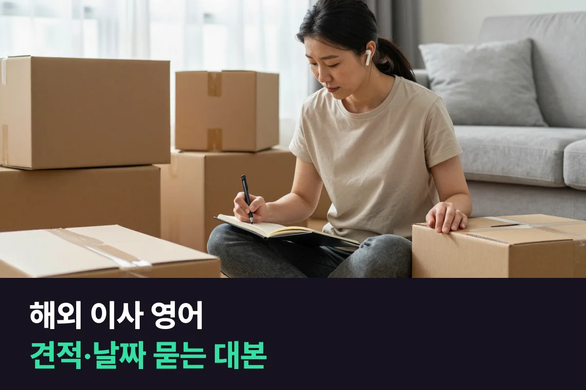 해외 이사 업체에 견적과 날짜를 영어로 어떻게 물어보나요?