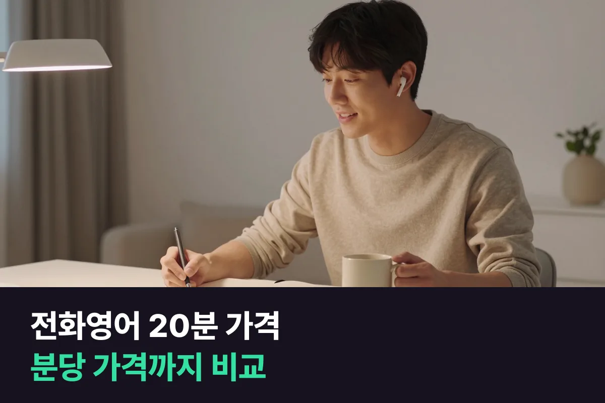 전화영어 20분 가격을 주 횟수별로 10곳, 분당 가격까지 비교했어요