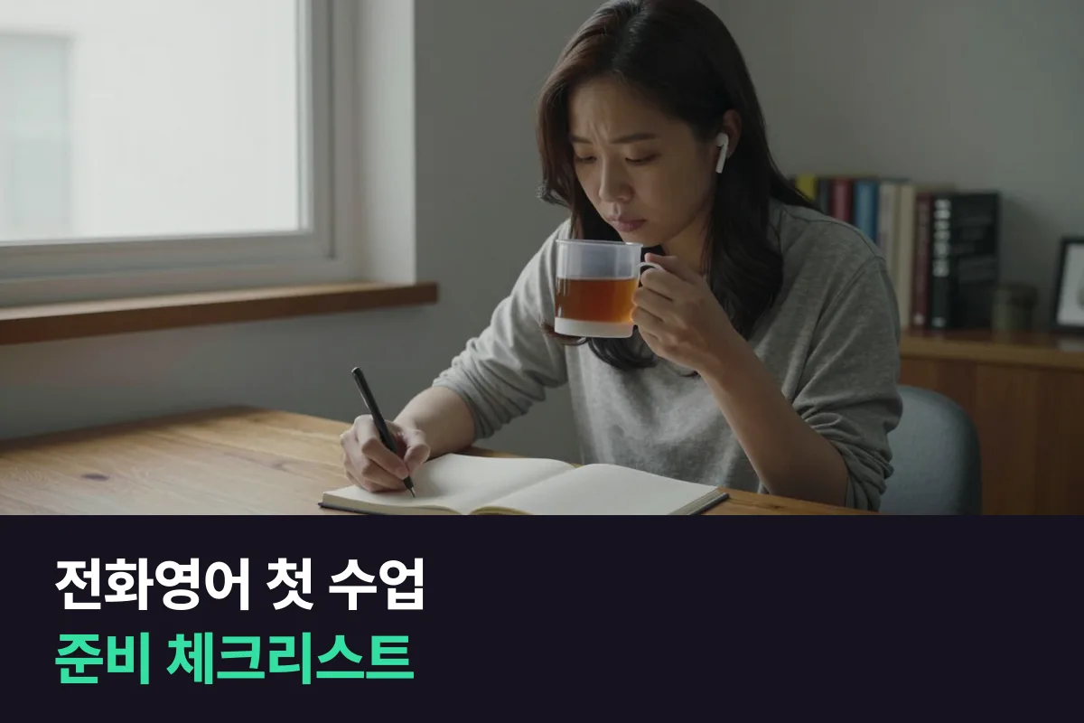 전화영어 첫 수업 전날, 30분 전, 끝난 뒤에 할 일을 한 장에 모았어요