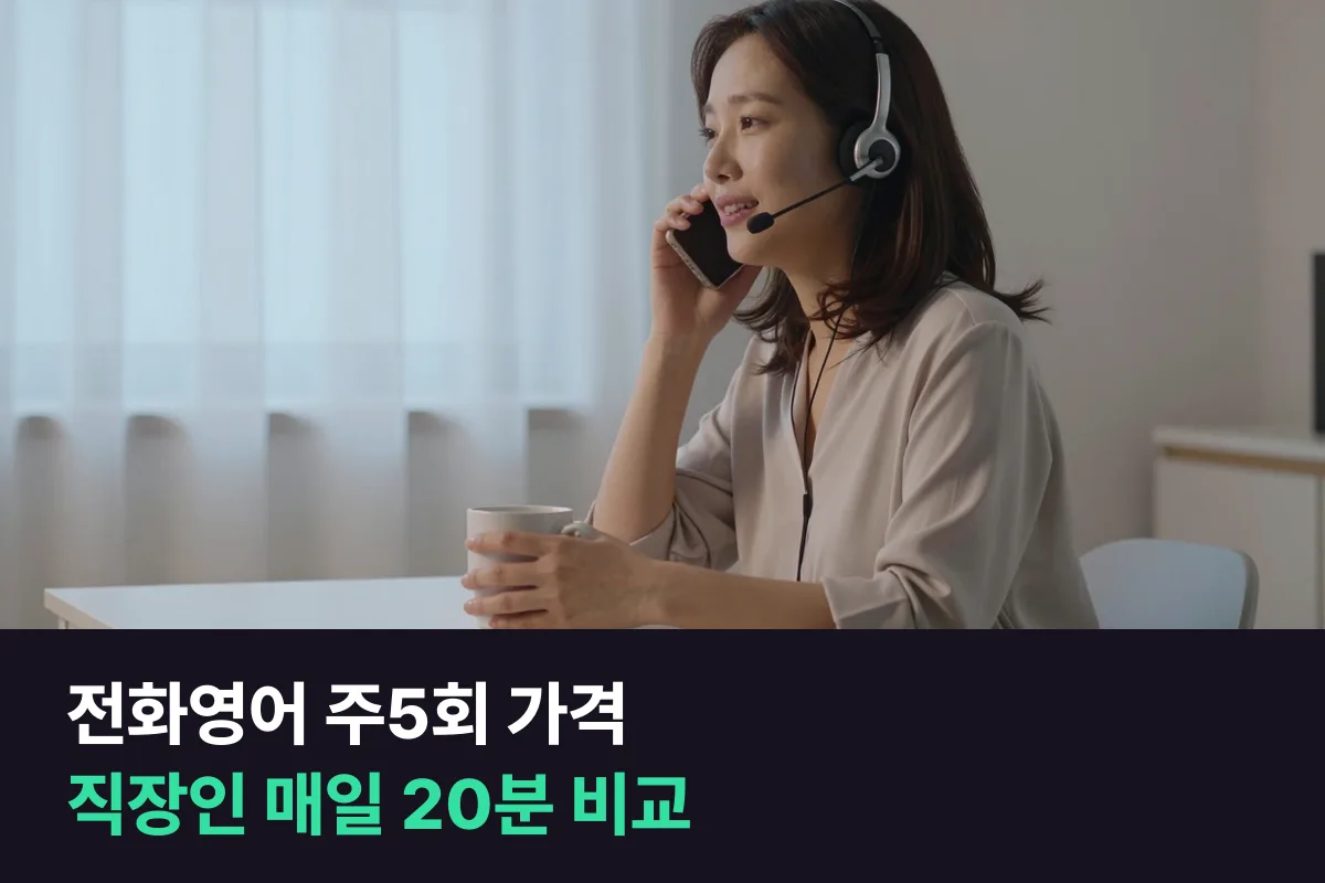 전화영어 주5회 20분 가격을 매일 듣는 직장인 기준으로 비교했어요