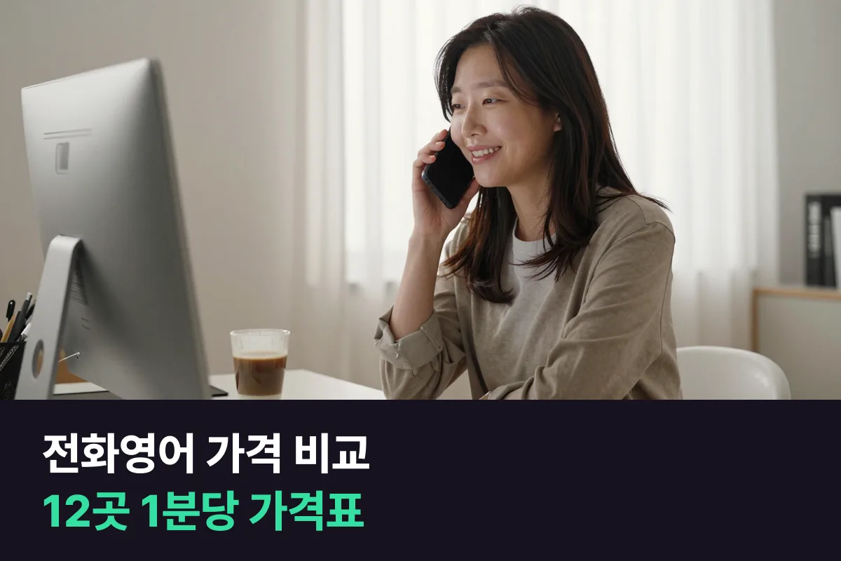 전화영어 가격 비교를 위해 12곳을 1분당 가격으로 줄 세워 봤어요