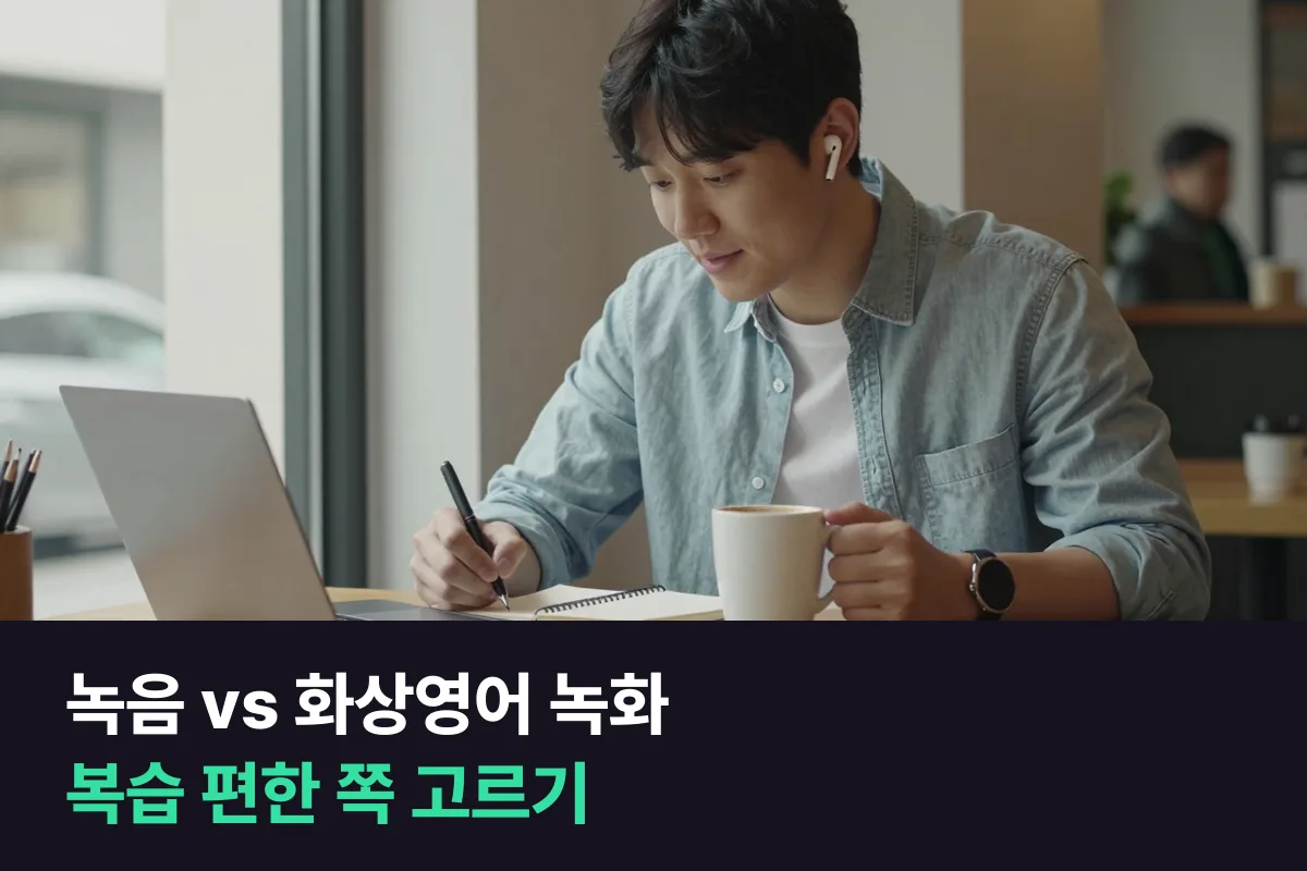 전화영어 녹음 파일과 화상영어 줌 녹화 중 복습이 편한 쪽 고르기