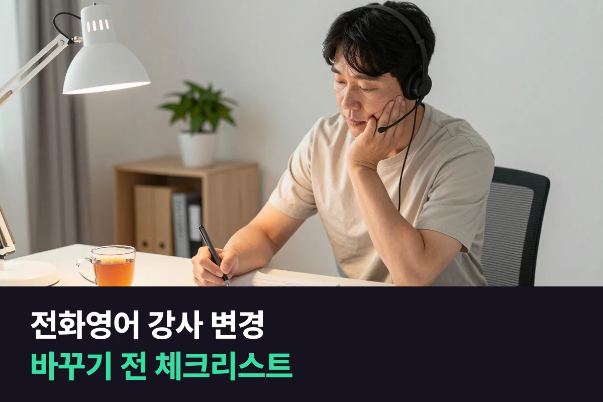 전화영어 강사 변경 전에 이 체크리스트부터 채워 보세요