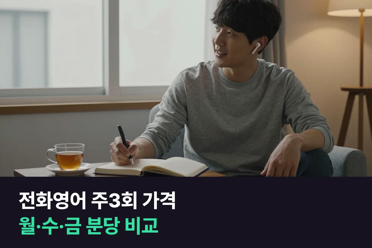 전화영어 주3회 가격을 월·수·금 수업 10분·20분·30분으로 나눠 분당 가격까지 비교했어요