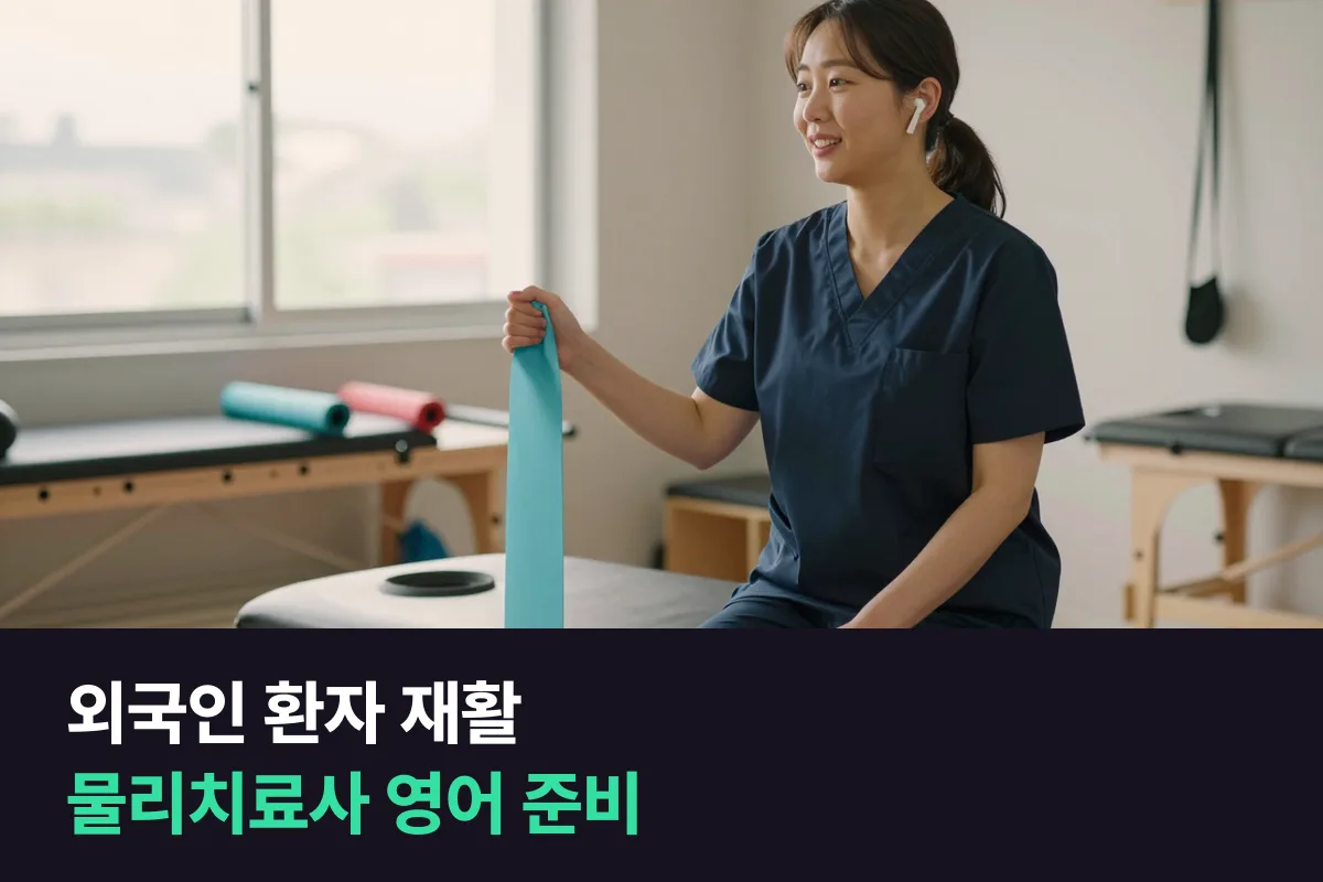 외국인 환자의 재활 운동을 돕는 물리치료사가 영어회화를 준비하는 순서