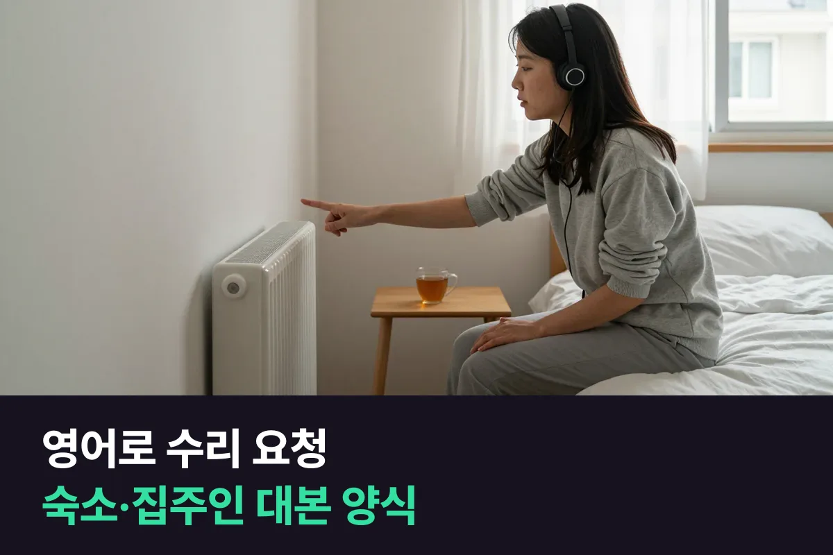 영어로 수리 요청하기, 숙소·집주인에게 고장을 알리는 대본 양식