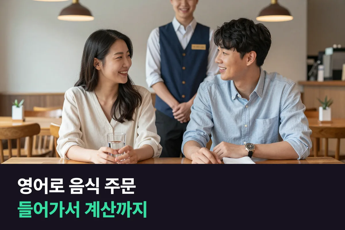영어로 음식 주문할 때 들어가서 계산하고 나올 때까지 여섯 단계 대본