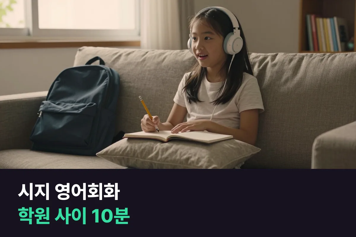 시지에서 영어회화를 학원 사이 빈 시간에 전화영어 10분으로 넣기